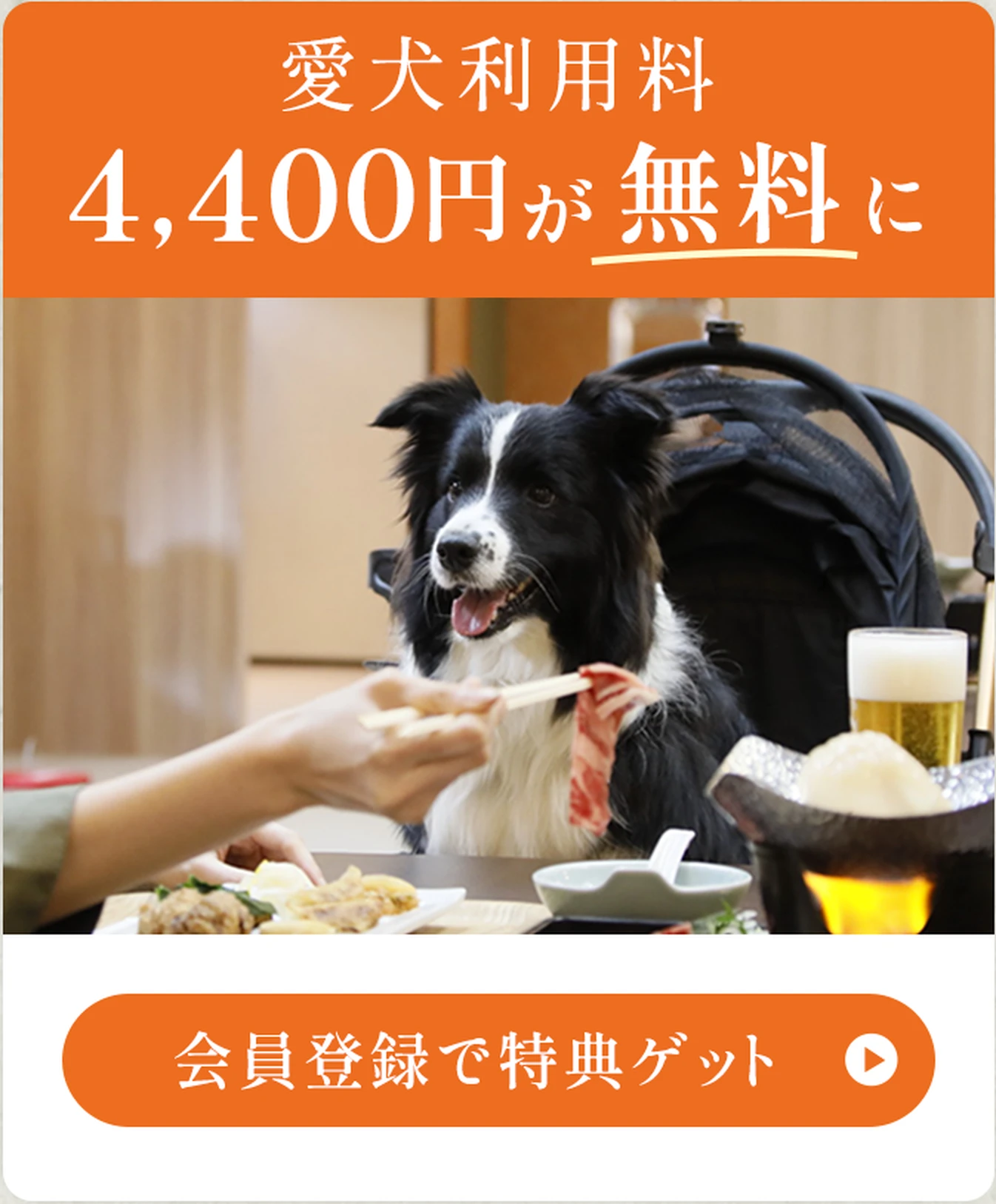 会員登録するとペット料金が無料