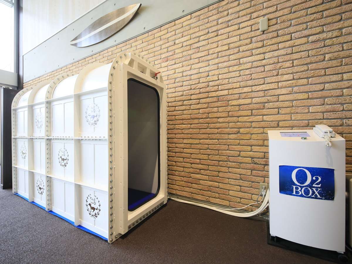 わんちゃんと人が一緒に入れる酸素カプセルです。ご主人様と一緒ならわんちゃんも安心♪