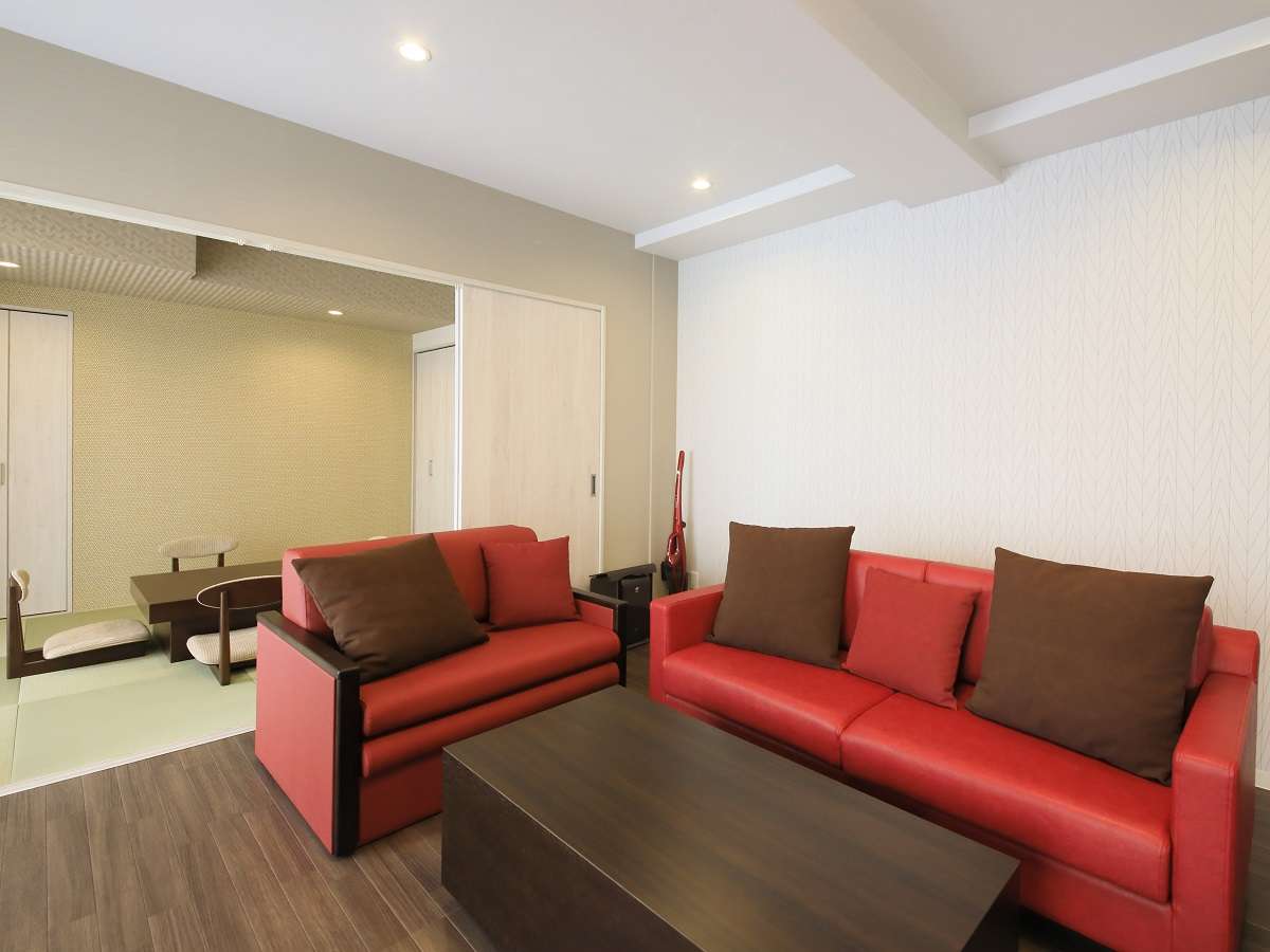 ペット可・スタンダードルーム一例｜戸を開ければ和室とつながり開放的な空間に♪