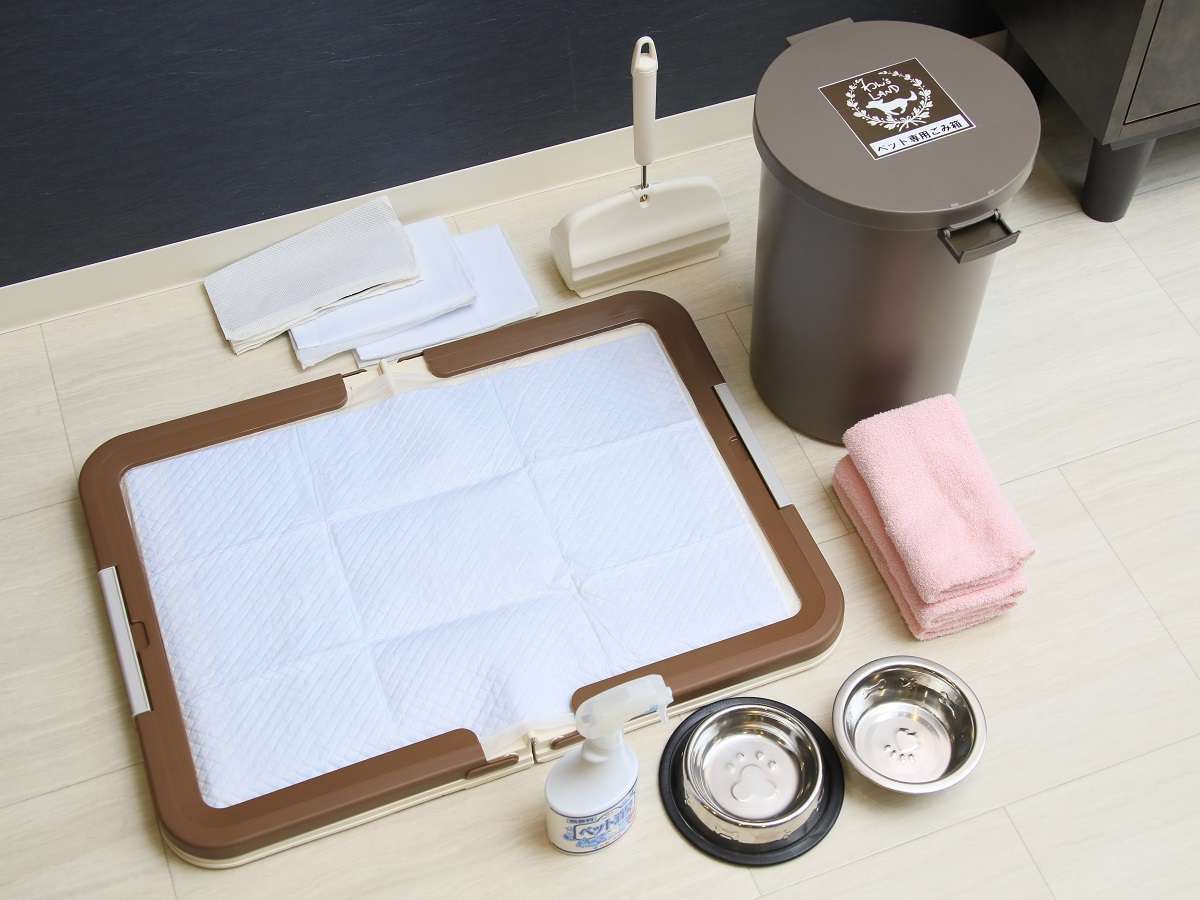 全客室｜わんちゃん専用グッズ。基本のもは揃っております！