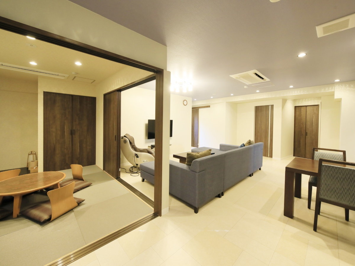 【デラックスルーム一例】広々とした客室で別荘ライフを満喫頂けます。※間取りのご指定不可。