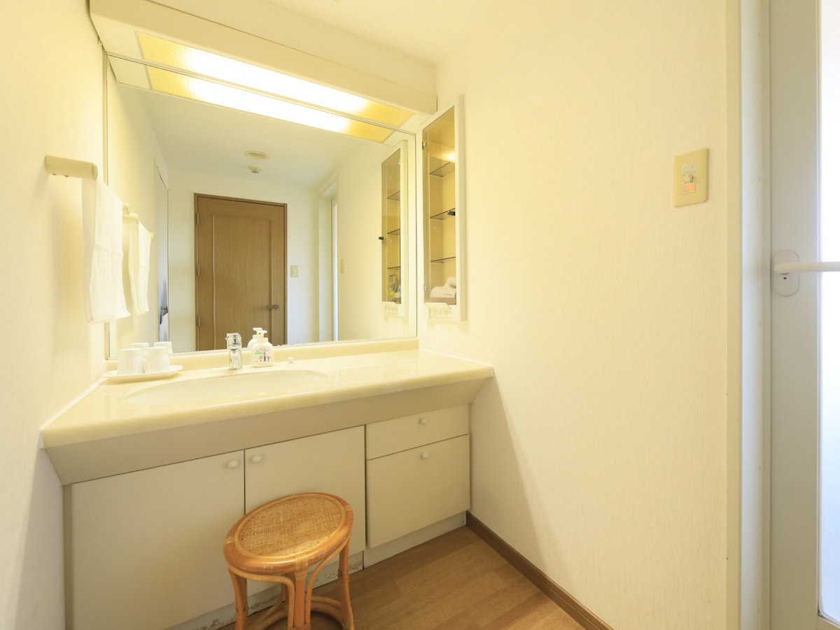 【ペット可・スタンダードルーム一例】大きな洗面台で住まうようにご宿泊頂けます。