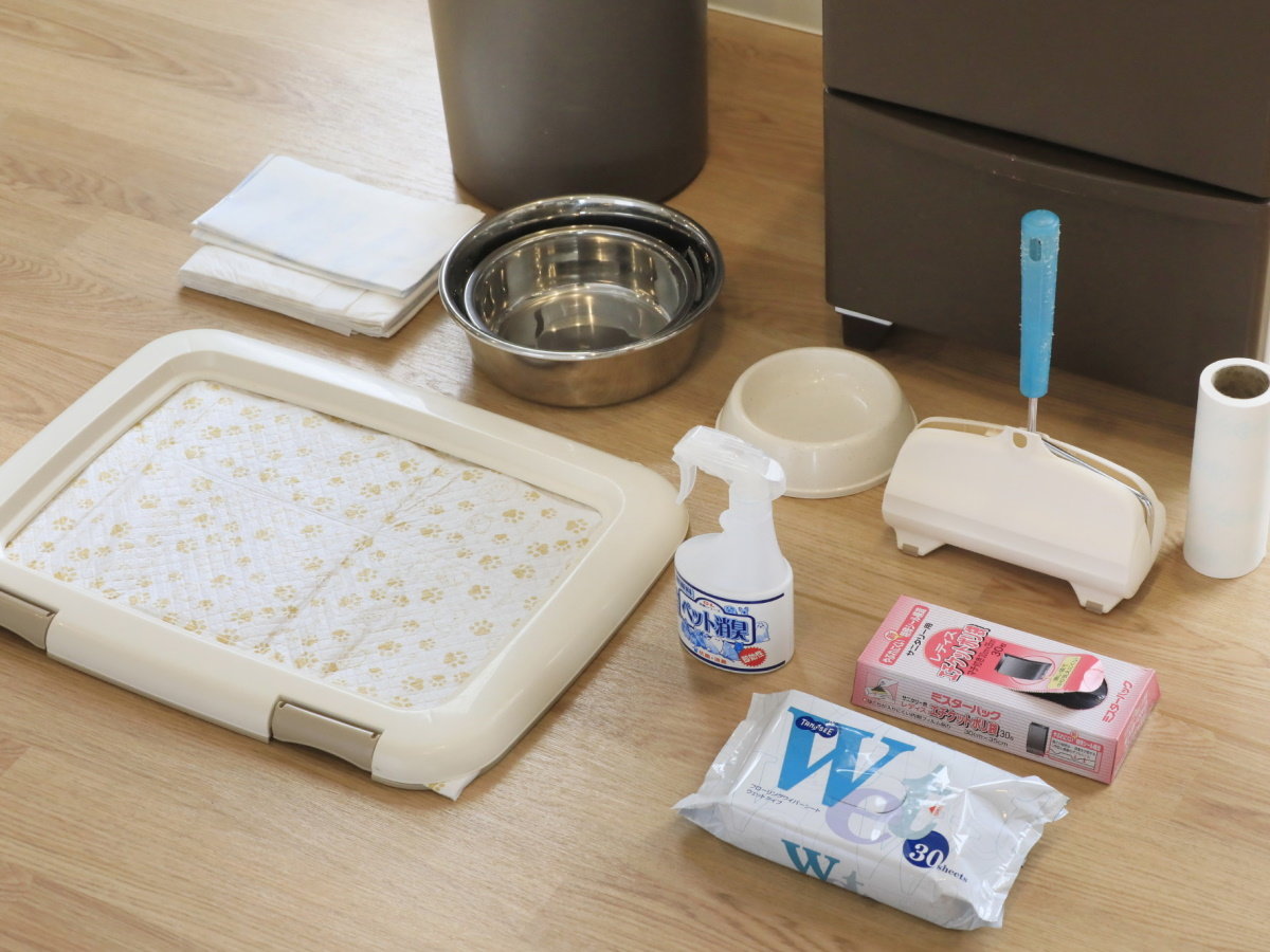 【客室備品】客室にワンちゃん・ネコちゃん用グッズを備え付けております。