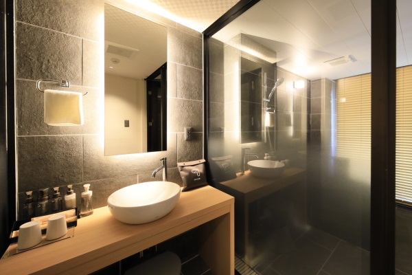 【湯室別館】ガラス張りのお洒落な洗面台※一例