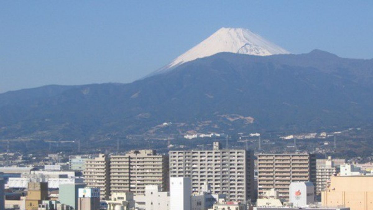 客室から見える富士山